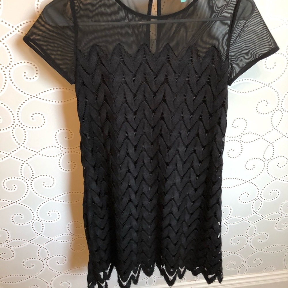 Black Boutique Dress with mesh detail